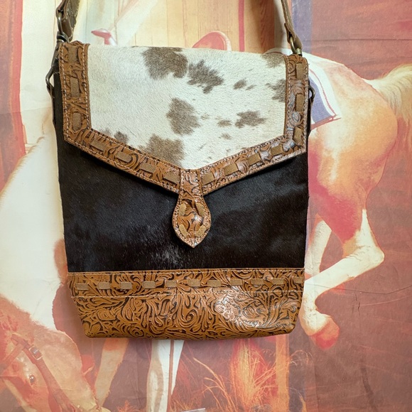🐄😱POKOLOKO Cowhide & Leather Western Crossbody - Picture 7 of 7